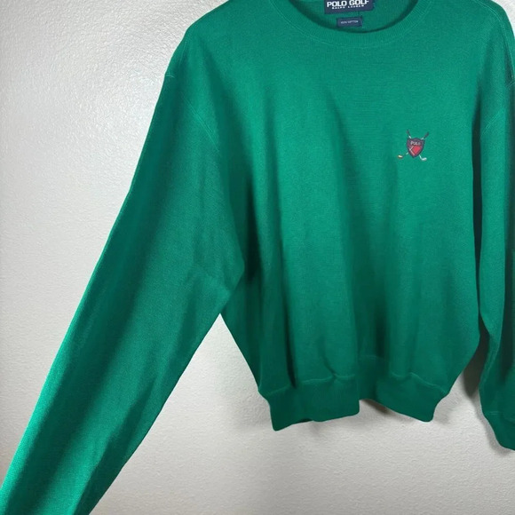 Polo Ralph Lauren Golf Green Crewneck Pullover Sweater Embroidered Size M - Picture 3 of 7